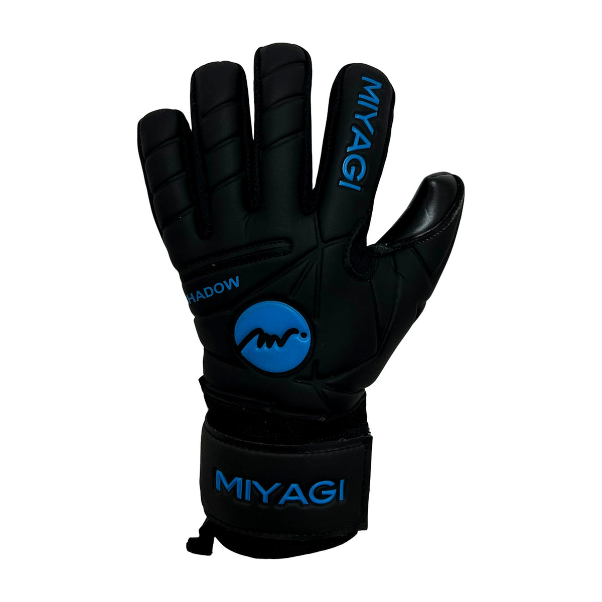 Guantes de arquero Miyagi Shadow Negro Azul – dorso