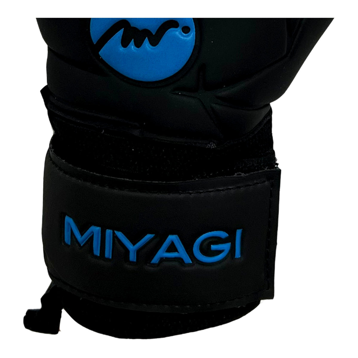 Guantes de arquero Miyagi Shadow Negro Azul – muñequera y cierre