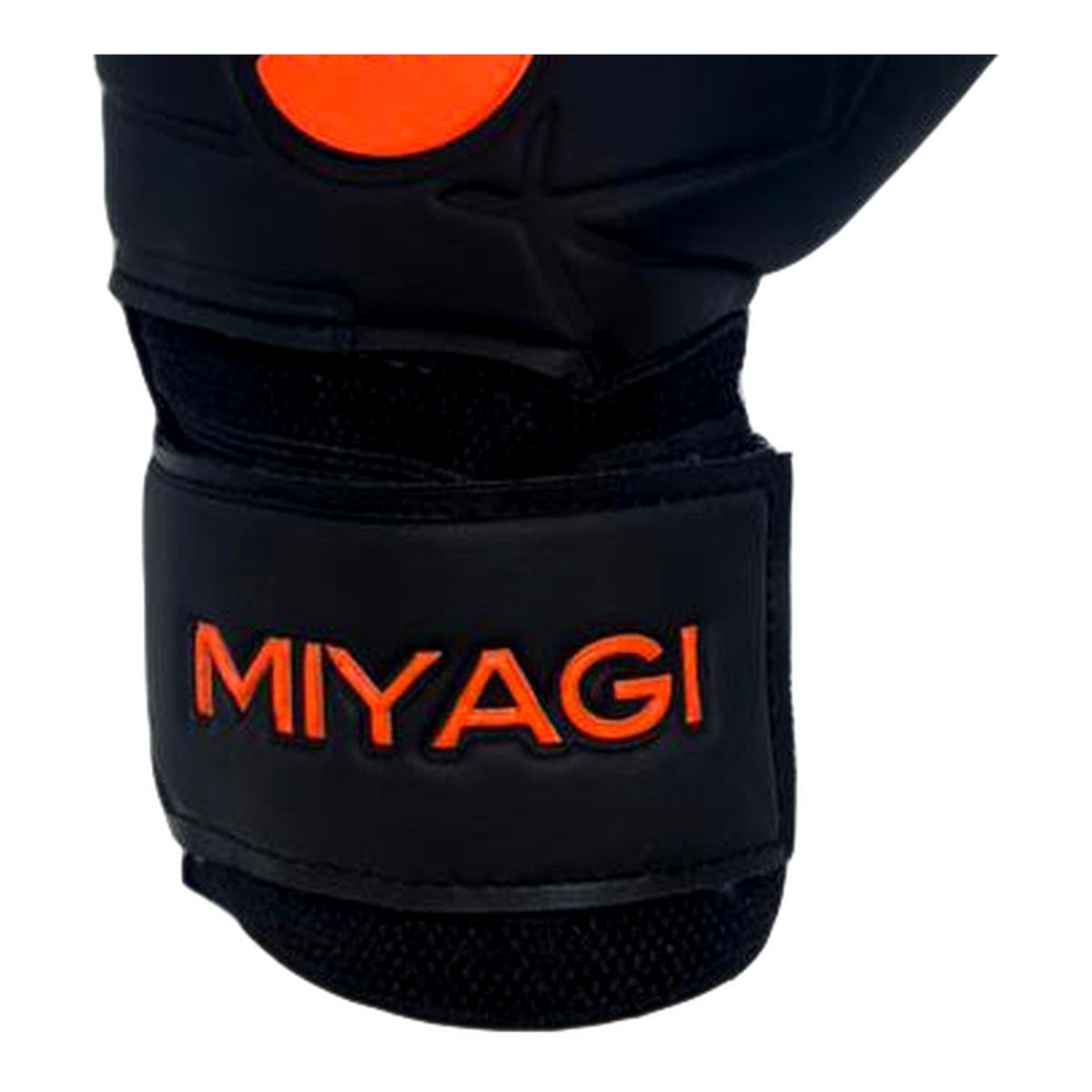 Guantes de arquero Miyagi Shadow Negro Naranja – muñequera y cierre