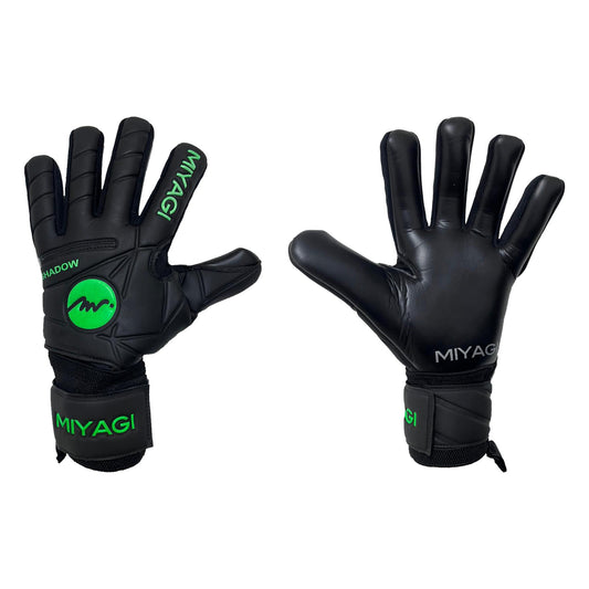 Guantes de arquero Miyagi Shadow Negro Verde – par: dorso y palma