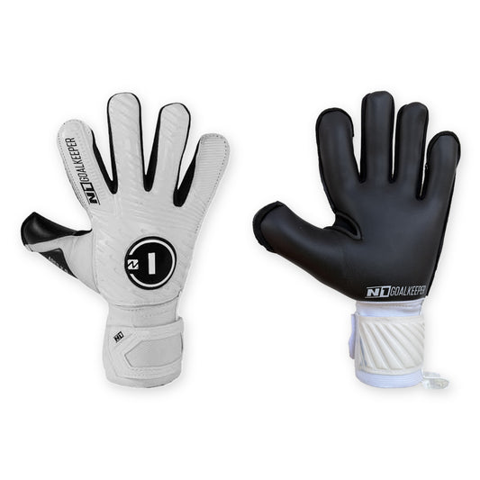 Guantes de arquero N1 Ares 2.0 KIDS PRO WHITE Blanco Negro – par: dorso y palma