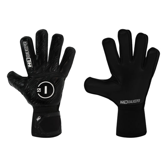 Guantes de arquero N1 Initial Black Negro – par: dorso y palma