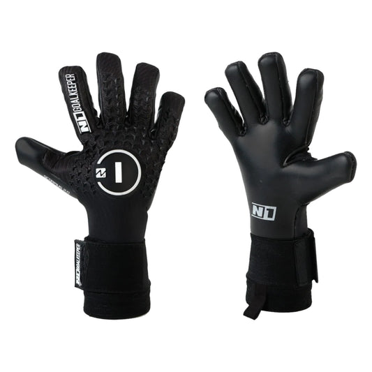 Guantes de arquero N1 Scorpius 2.0 SSG ALL BLACK Negro - par: dorso y palma