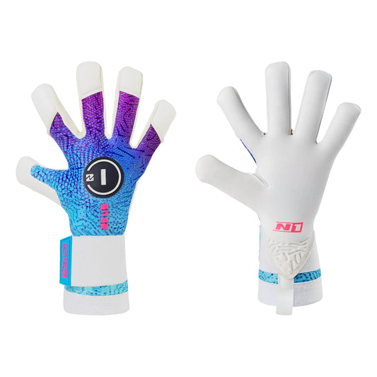 Guantes de arquero N1 Zeus 2.0 Galaxy UGT+ II Azul Morado Blanco – par: dorso y palma