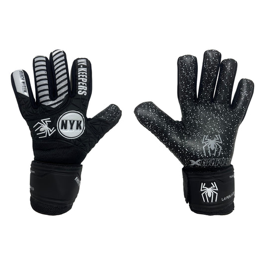 Guantes de arquero NYK Black Widow Negro – par: dorso y palma