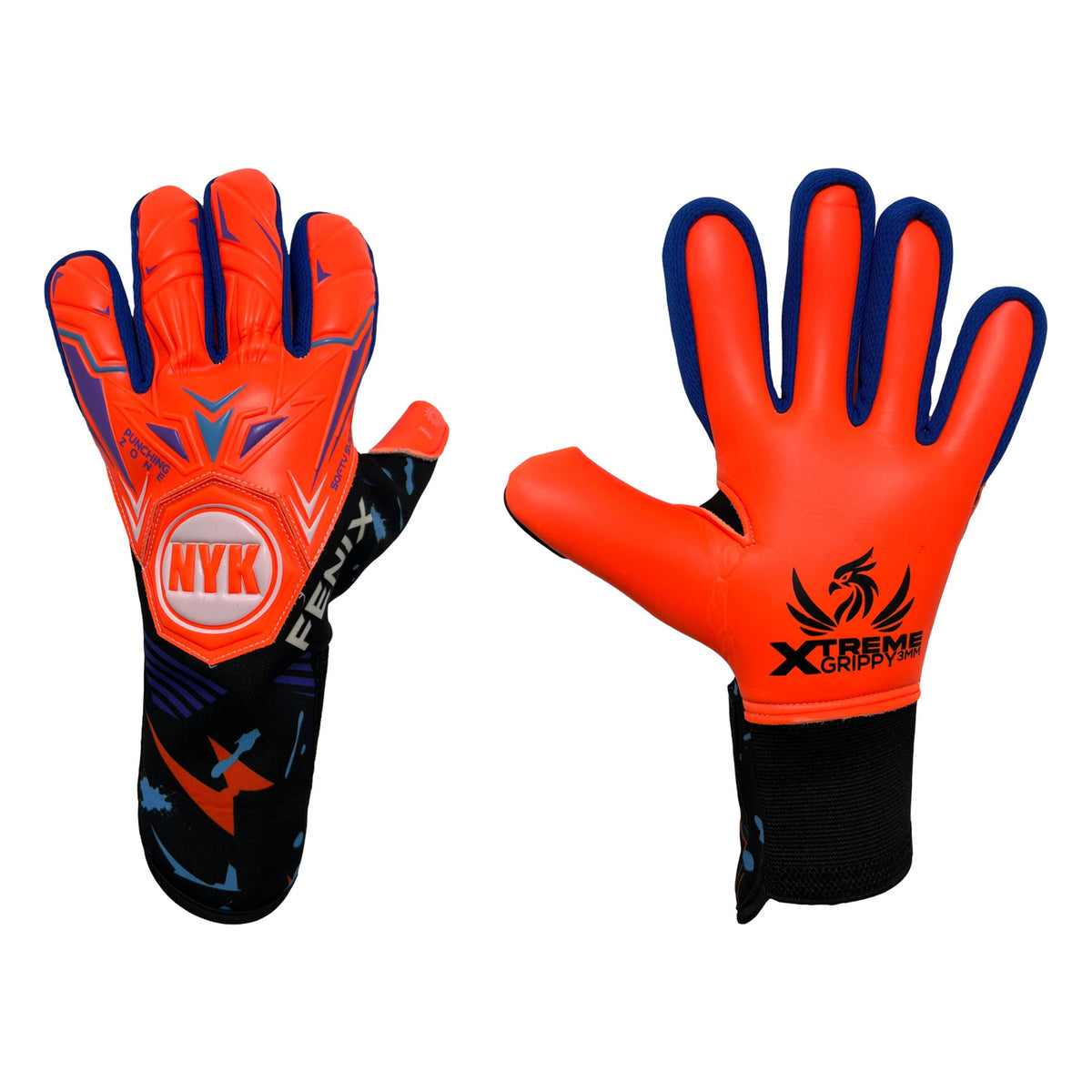 Guantes de arquero NYK Fenix XGrippy Naranja – par: dorso y palma