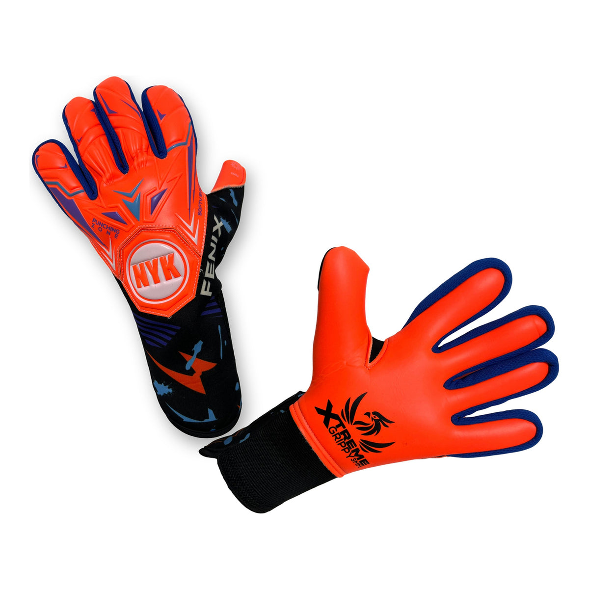 Guantes de arquero NYK Fenix XGrippy Naranja – los dos guantes