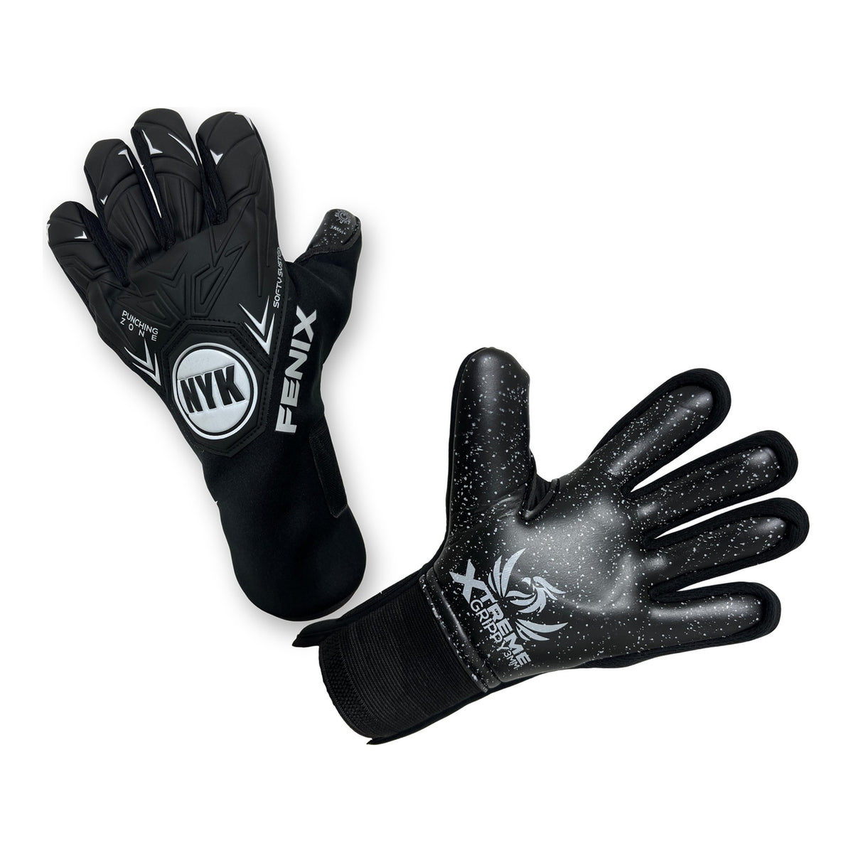 Guantes de arquero NYK Fenix XGrippy Negro – los dos guantes