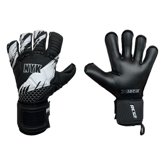 Guantes de arquero NYK RC12 PRO Negro Blanco – par: dorso y palma