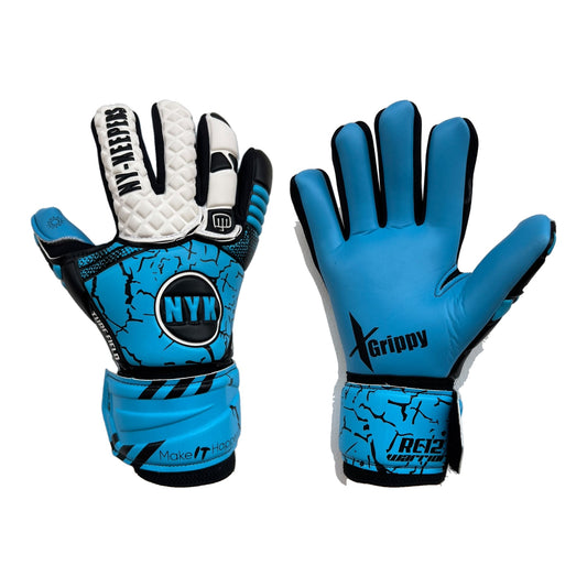 Guantes de arquero NYK RC12 Warrior Semipro Azul - par: dorso y palma