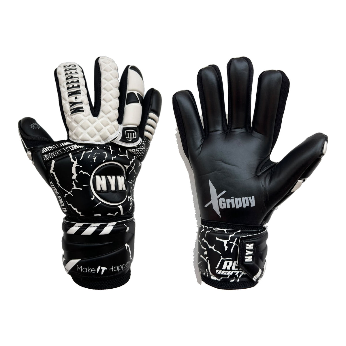 Guantes de arquero NYK RC12 Warrior Semipro Negro - par: dorso y palma