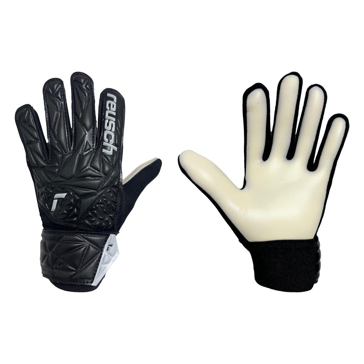 Guantes de arquero Reusch Attrakt Solid Niños Negro – par: dorso y palma