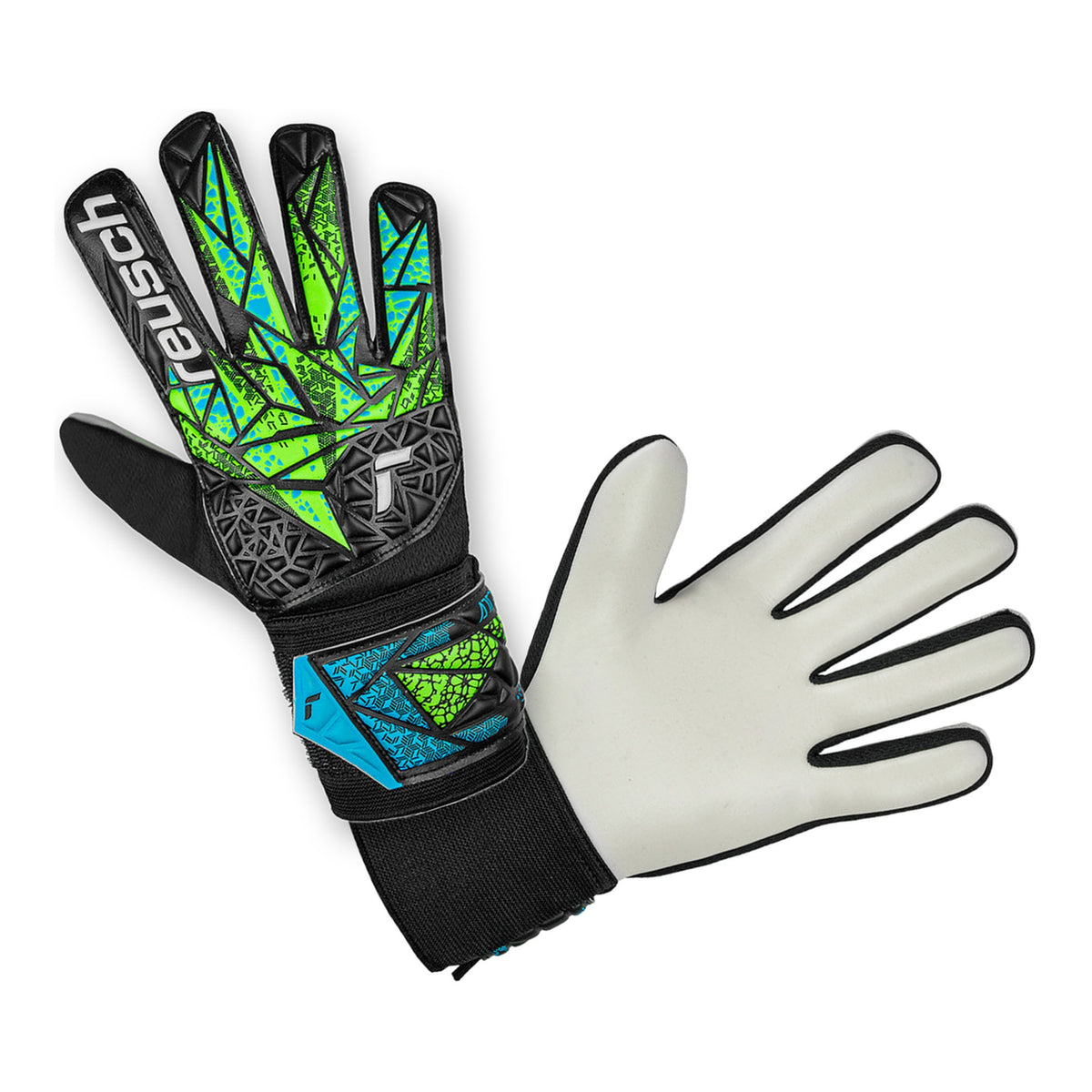 Guantes de arquero Reusch Attrakt Solid Niños Negro Verde Azul – los dos guantes