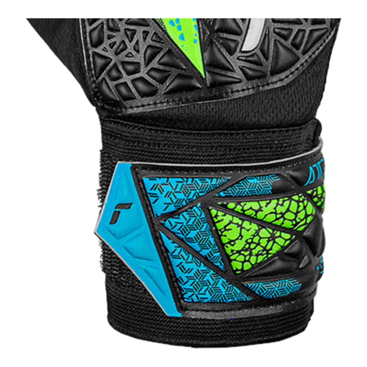 Guantes de arquero Reusch Attrakt Solid Niños Negro Verde Azul – muñequera y cierre