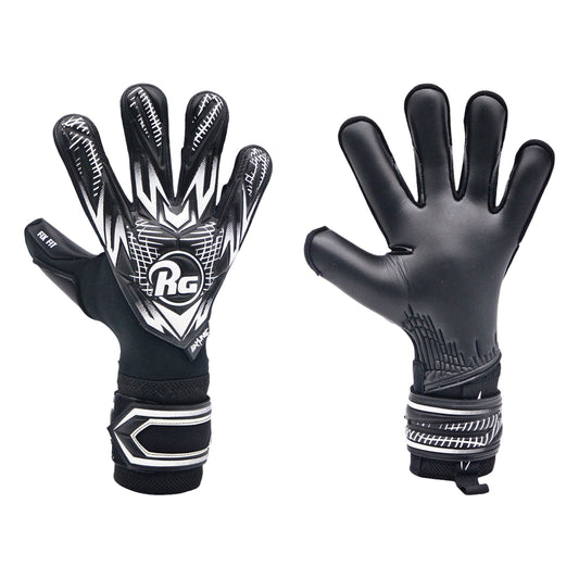 Guantes de arquero RG Samurai Black CHR Negro Blanco – par: dorso y palma