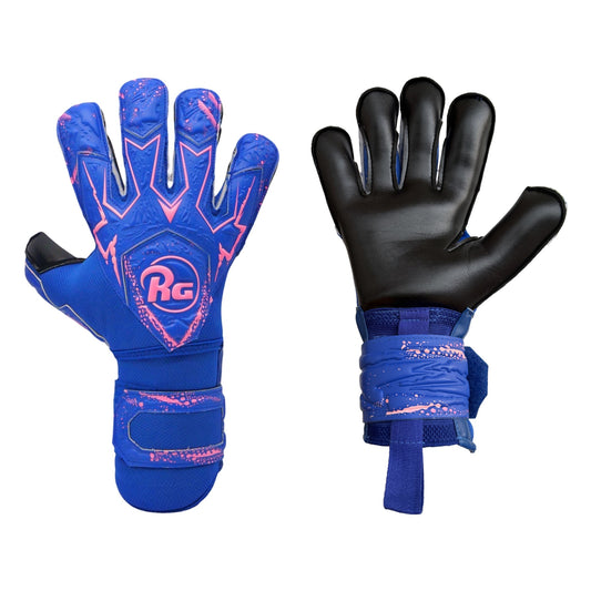 Guantes de arquero RG Snaga Galaxy 26/27 Azul Oscuro Rosado – par: dorso y palma
