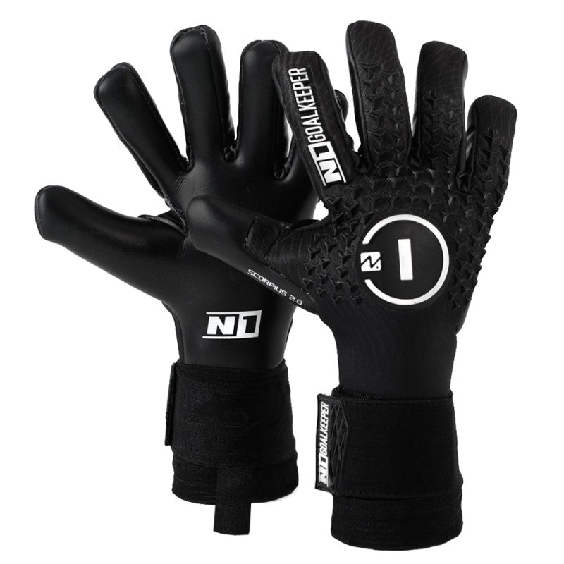 Guantes de arquero N1 Scorpius 2.0 SSG ALL BLACK - Negro
