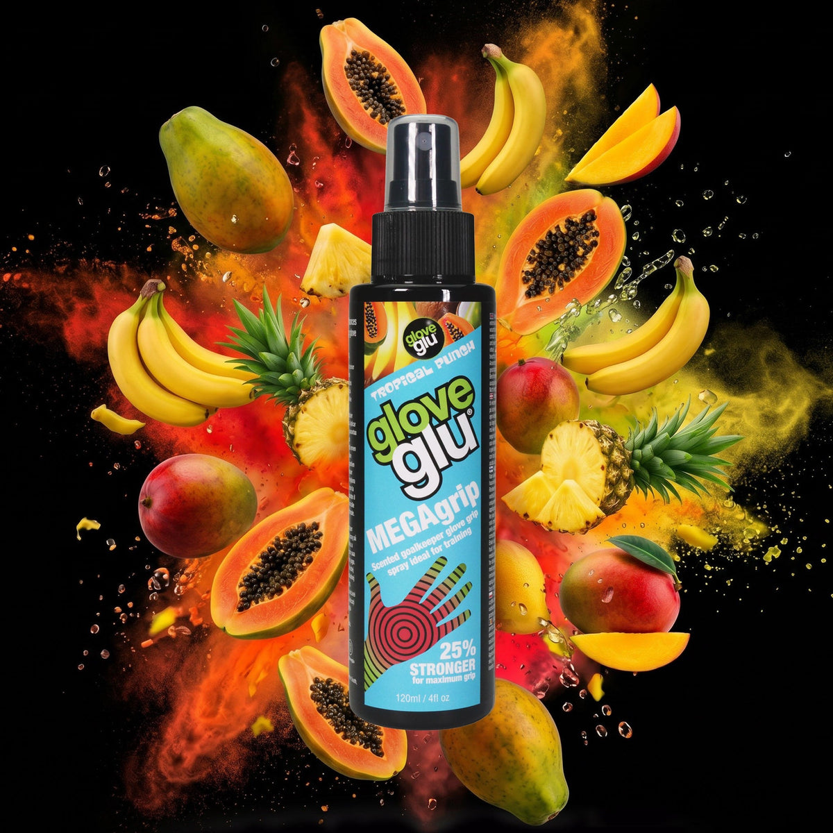 Spray de agarre GloveGlu MegaGrip Tropical 120 ml – en uso
